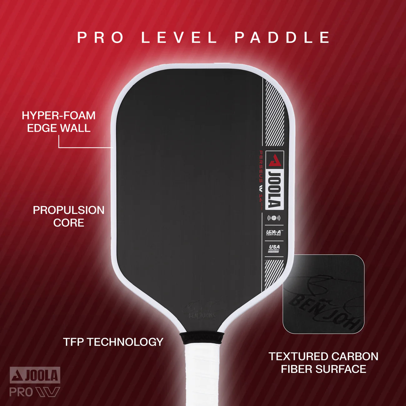 JOOLA Ben Johns Perseus Pro IV 14 Pickleball Paddle