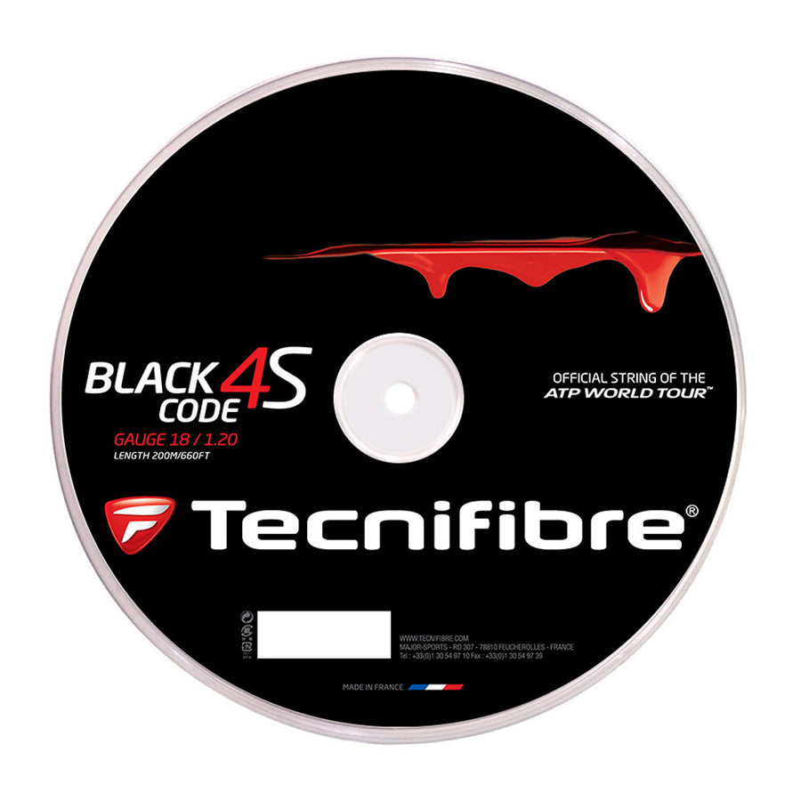 Tecnifibre 200m Black Code 4S Gauge 18/1.20